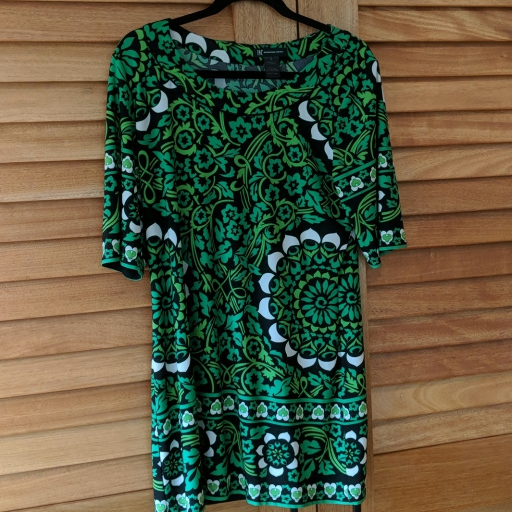 Green 60s print INC dress or tunic